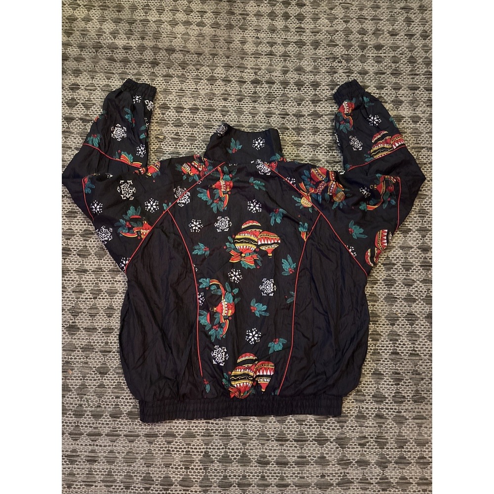 Active Elements Vintage 80s Windbreaker Jacket Women's Ugly Christmas Size M NWT - Picture 11 of 11